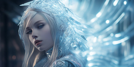 an image of a woman in a blue dressの素材