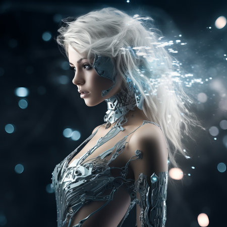 an image of a woman in a futuristic outfitの素材