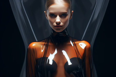 an image of a woman in a latex dressの素材