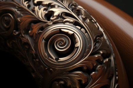 a close up of an ornate design on a chairの素材