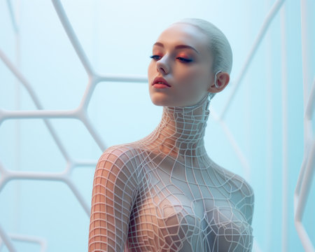 an image of a woman in a 3d modelの素材