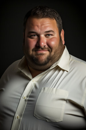 a man with a beard and a white shirtの素材