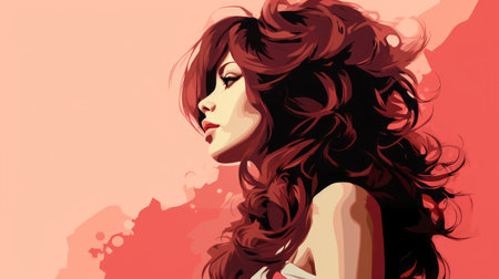 a digital painting of a woman with long hairの素材