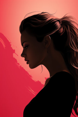 an illustration of a woman with long hairの素材