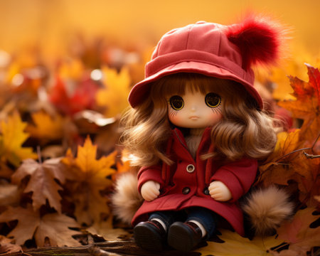 a doll wearing a red coatの素材