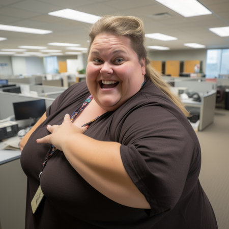 the woman is wearing a black shirtの素材