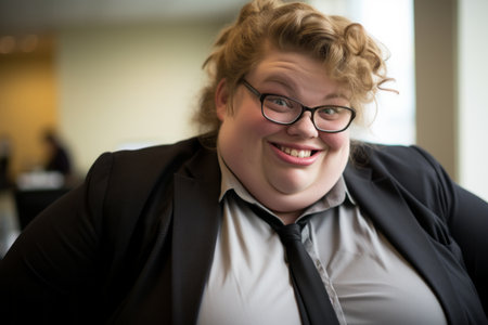 the woman is smilingの素材