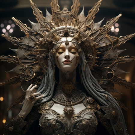 a statue of a woman wearing a headdressの素材