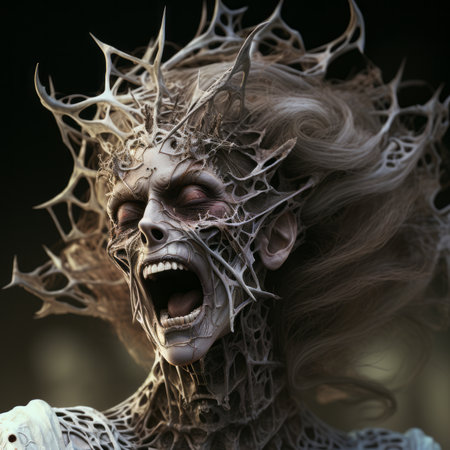 an image of a woman with her mouth openの素材