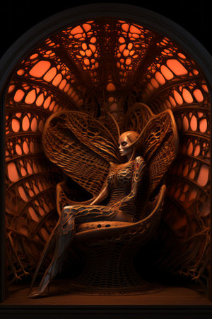 a sculpture of a woman sitting in a chairの素材