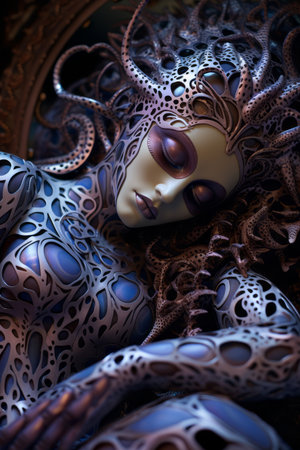 an image of a woman in an alien costumeの素材