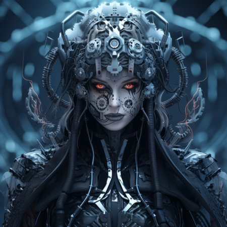 an image of a woman in a futuristic costumeの素材