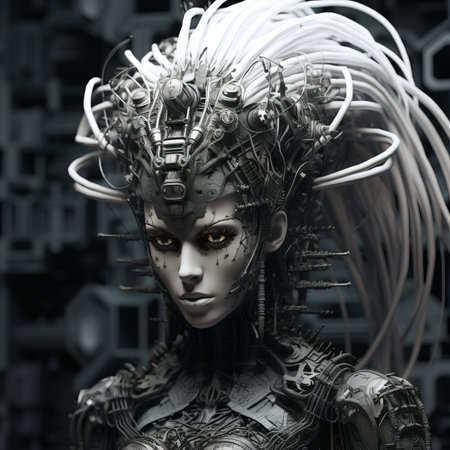 an image of a woman in a futuristic outfitの素材
