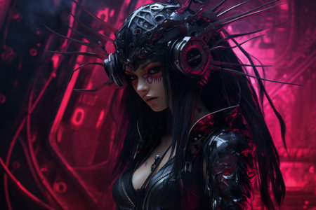 an image of a woman in a futuristic outfitの素材