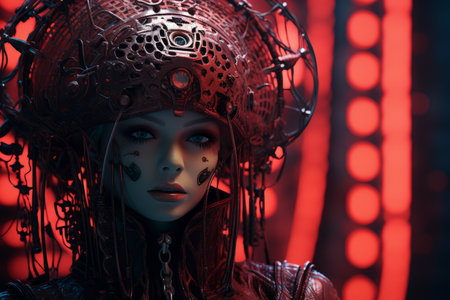 an image of a woman in a futuristic costumeの素材