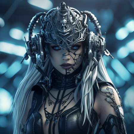 an image of a woman in a futuristic outfitの素材