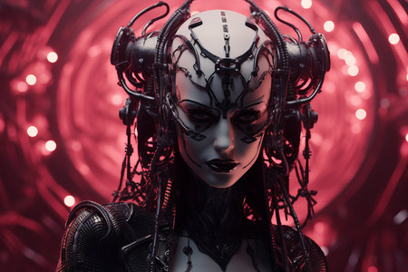 an image of a woman in a futuristic outfitの素材
