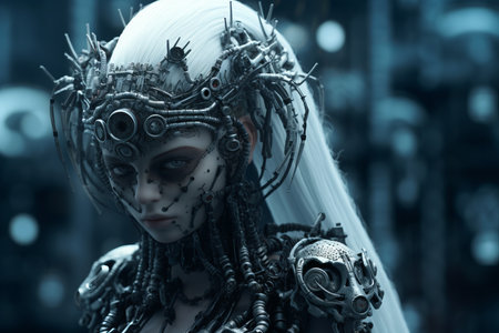 an image of a woman in a futuristic costumeの素材
