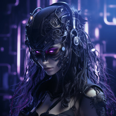 an image of a woman in a futuristic outfitの素材