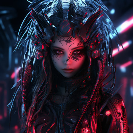 an image of a woman in a futuristic outfitの素材