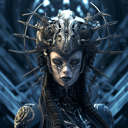 an image of a woman in a futuristic costumeの素材