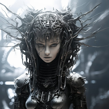an image of a woman in a futuristic outfitの素材