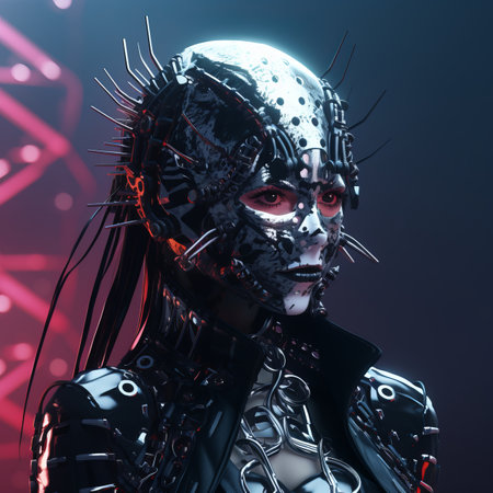 an image of a woman in a futuristic costumeの素材