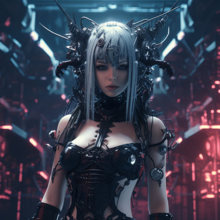 an image of a woman in a futuristic outfitの素材
