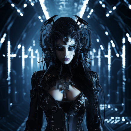 an image of a woman in a futuristic settingの素材