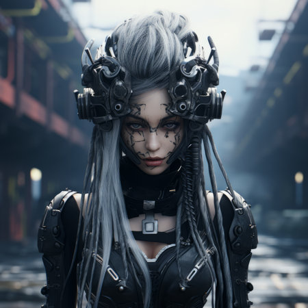an image of a woman in a futuristic outfitの素材