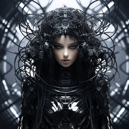 an image of a woman in a futuristic outfitの素材