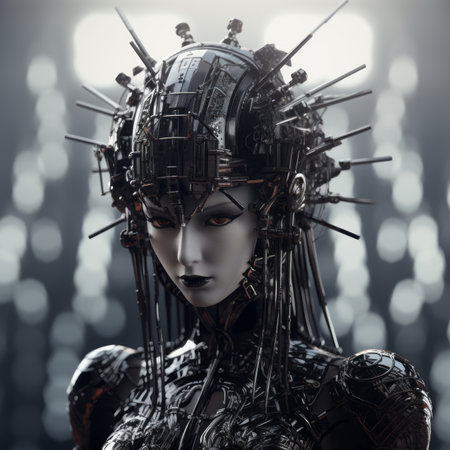 an image of a woman in a futuristic outfitの素材