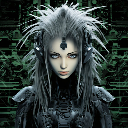 an image of a woman in a futuristic outfitの素材