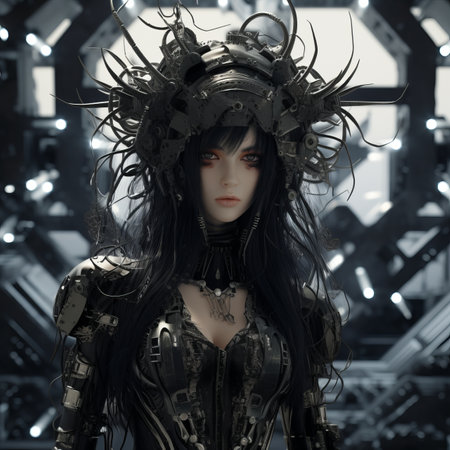 an image of a woman in a futuristic outfitの素材