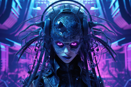 an image of a woman in a futuristic settingの素材