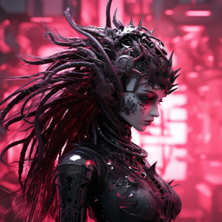 an image of a woman in a futuristic outfitの素材