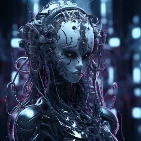 an image of a woman in a futuristic outfitの素材