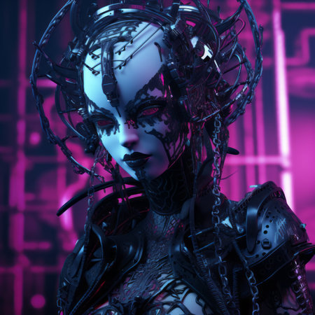 an image of a woman in a futuristic settingの素材