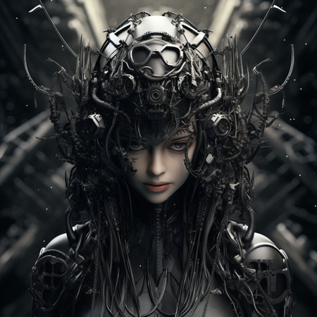 an image of a woman in a futuristic outfitの素材