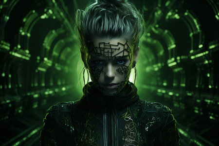 an image of a woman in a futuristic settingの素材
