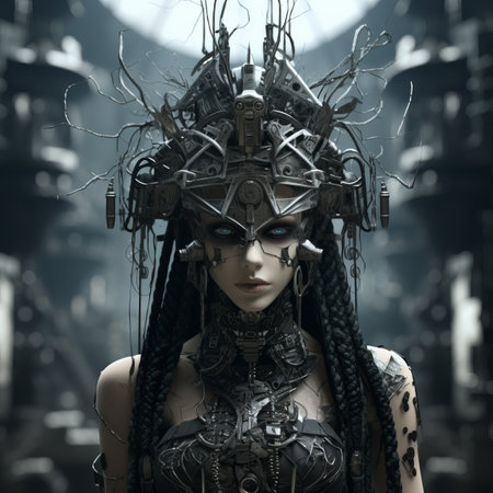 an image of a woman in a futuristic outfitの素材