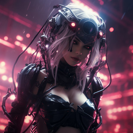 an image of a woman in a futuristic outfitの素材