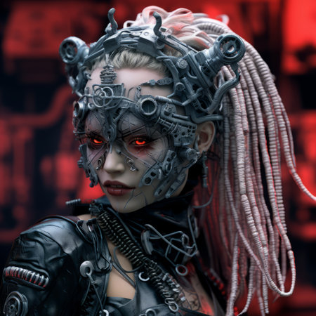 an image of a woman in a cyberpunk outfitの素材