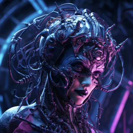 an image of a woman in a futuristic outfitの素材