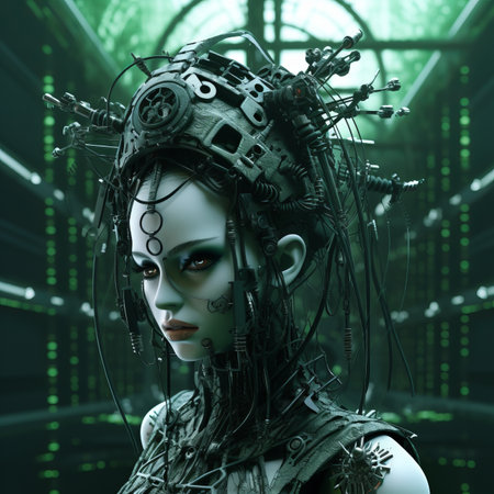 an image of a woman in a futuristic settingの素材