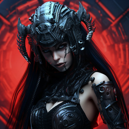 an image of a woman in a futuristic outfitの素材