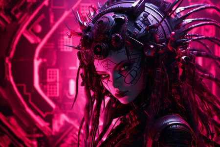 an image of a woman in a futuristic settingの素材