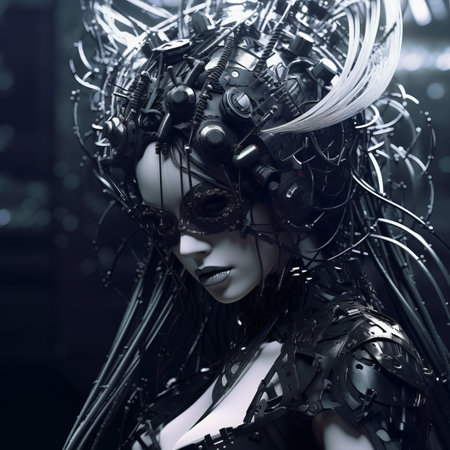 an image of a woman in a futuristic outfitの素材