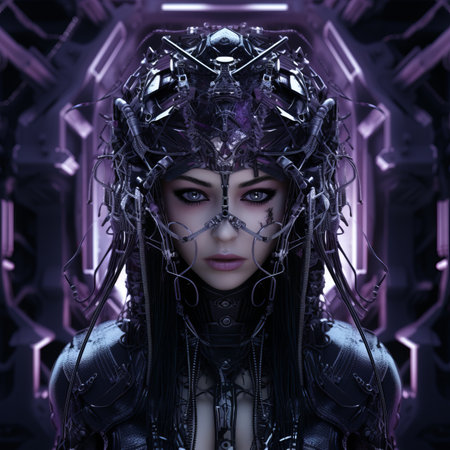 an image of a woman in a futuristic settingの素材