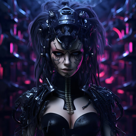 an image of a woman in a futuristic outfitの素材